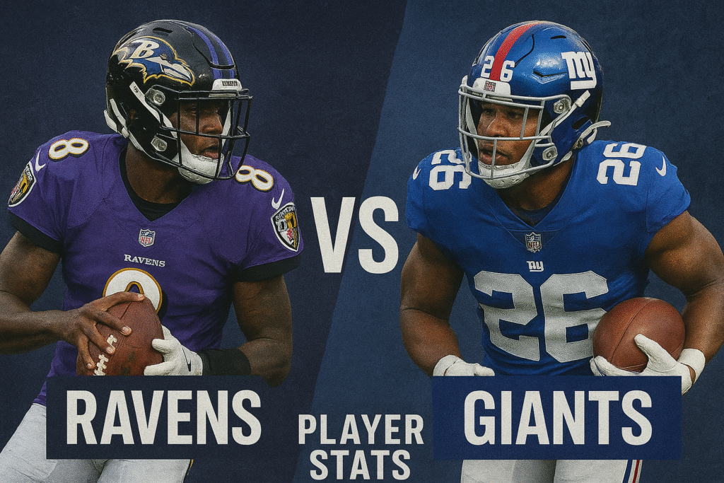 Baltimore Ravens Vs New York Giants Match Player Stats