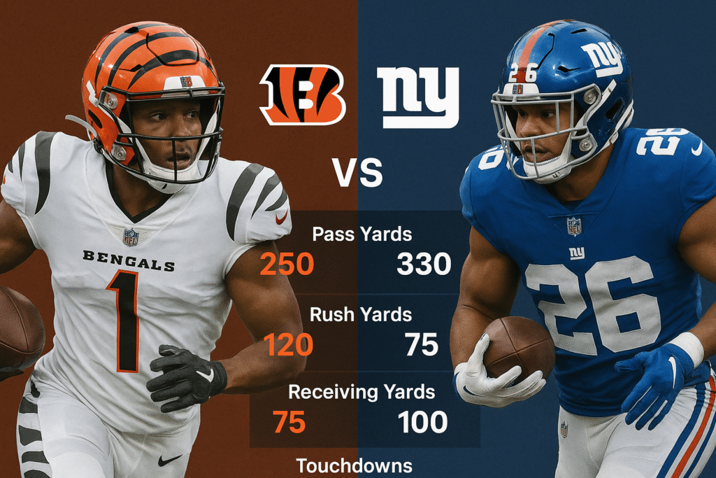 Bengals Vs New York Giants Match Player Stats