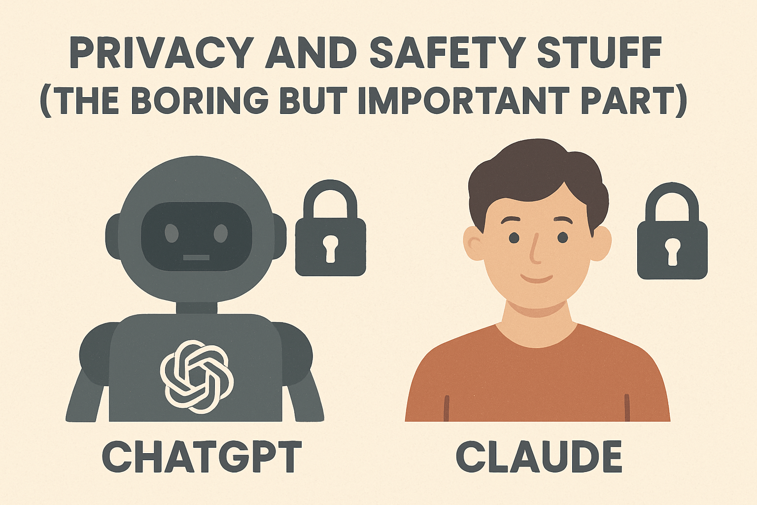 Privacy and Safety Stuff (The Boring but Important Part) ChatGPT vs Claude